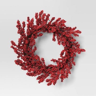 Berry Christmas Wreath Red - Threshold™ | Target