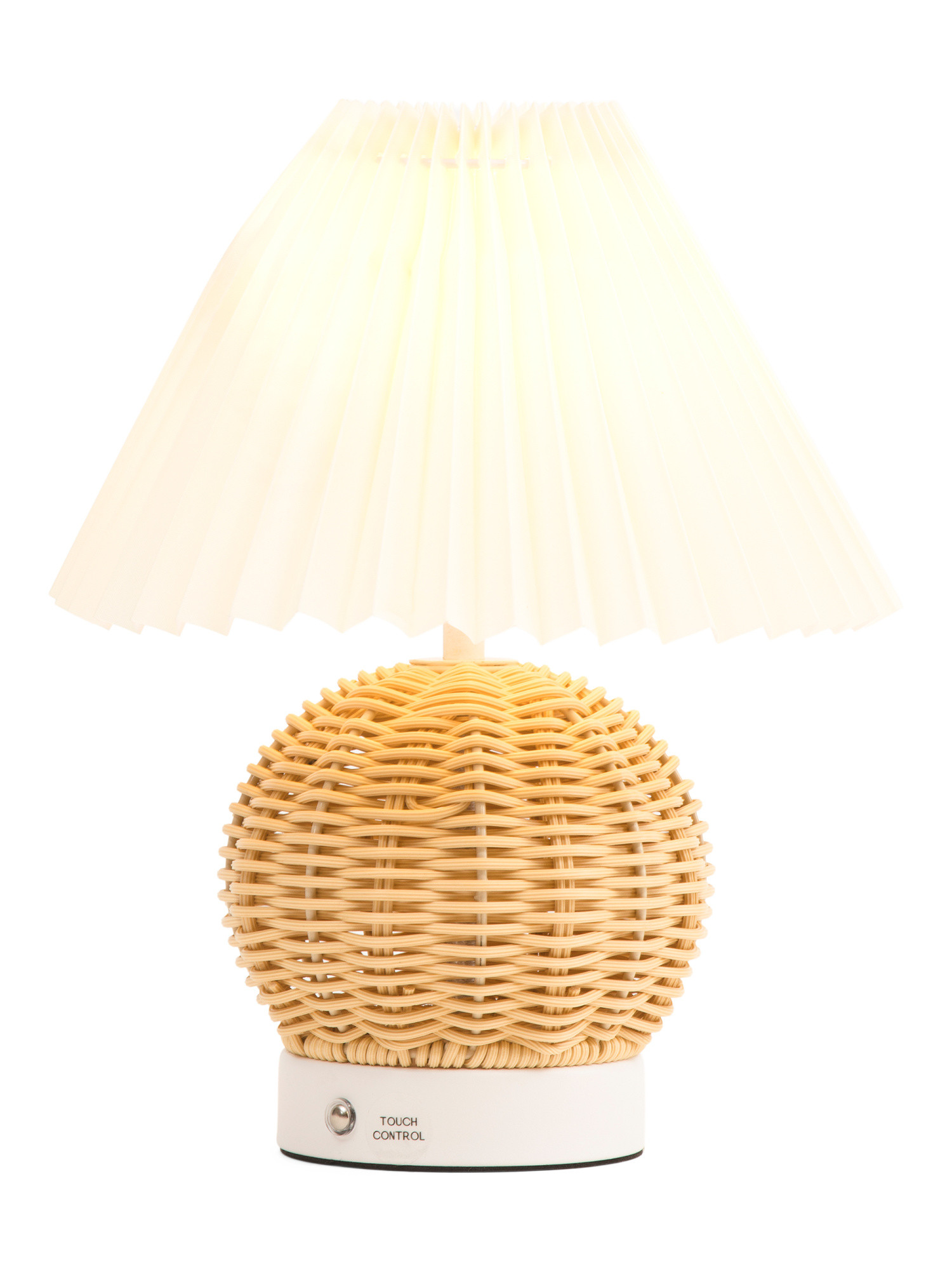 Led Fluted Shade With Woven Base Touch Lamp | TJ Maxx