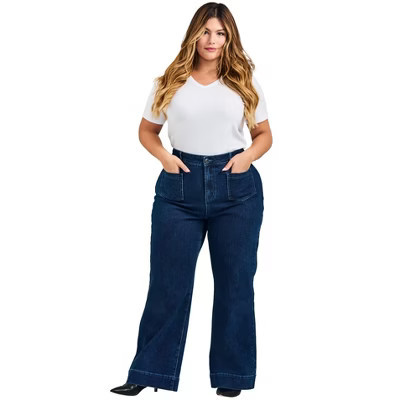 Avenue Emma Wide Leg Jean - 20, Dark Wash | Target