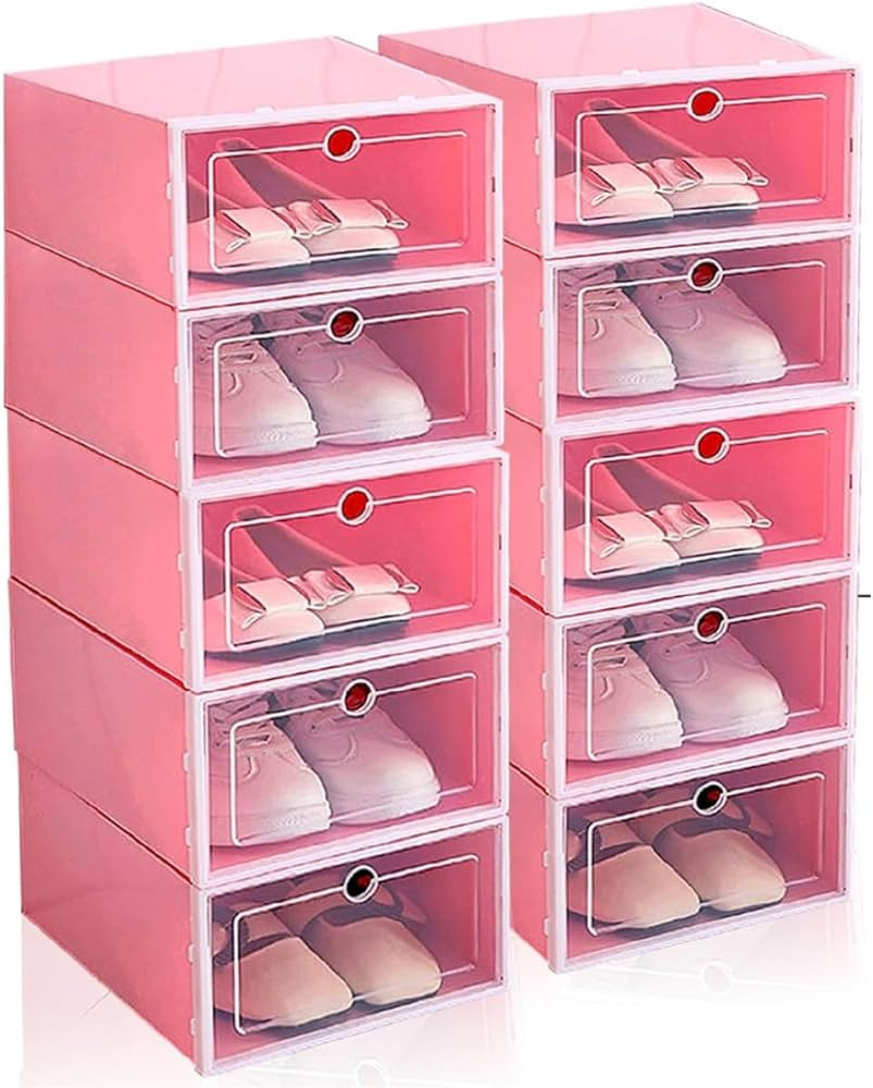 Kit 6 Caixas organizadora para guardar sapato sandália chinelo empilhável Sapateira Gaveta (Ros... | Amazon (BR)