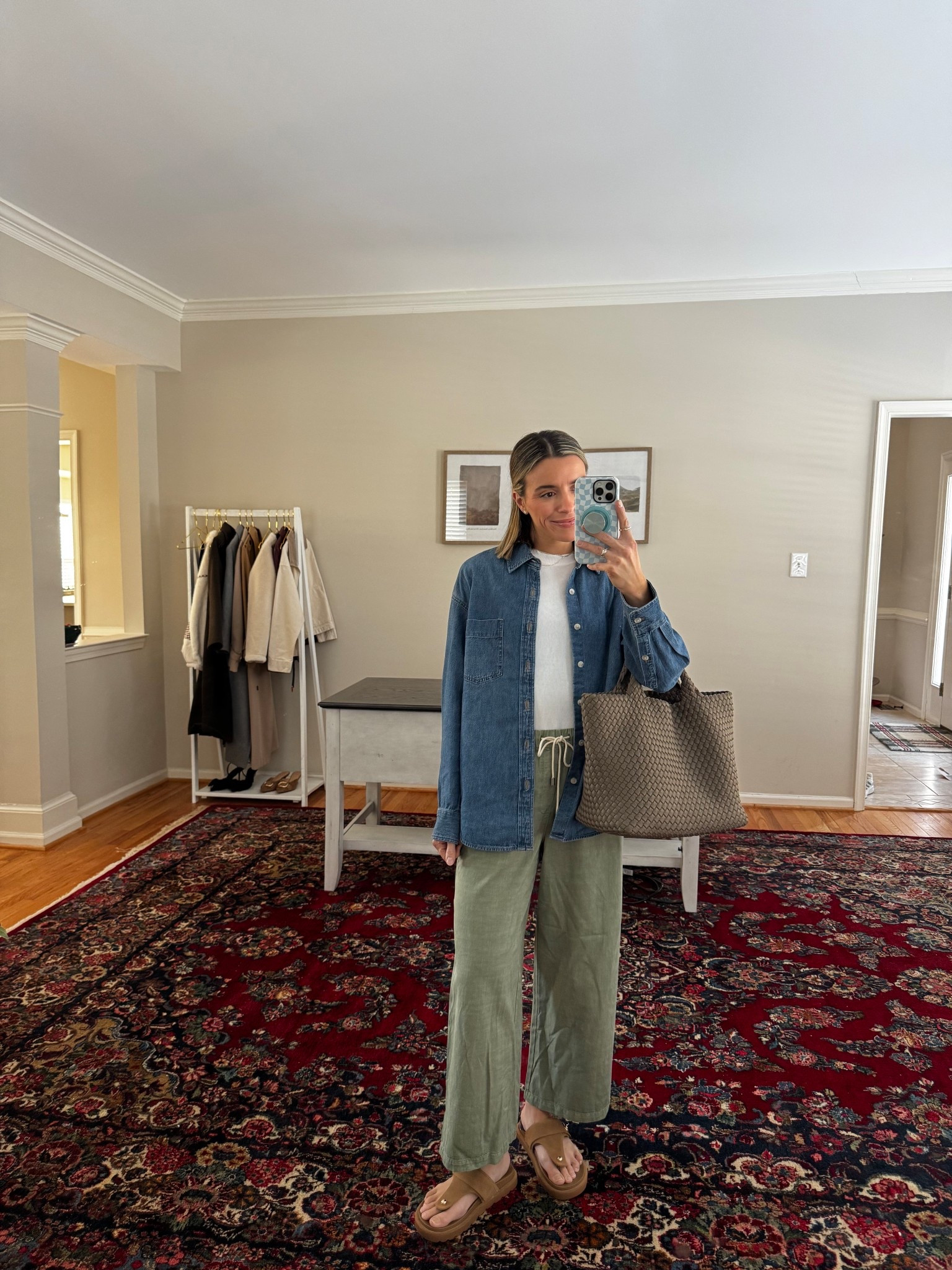 XS pants 
XS denim shirt 

#LTKootd