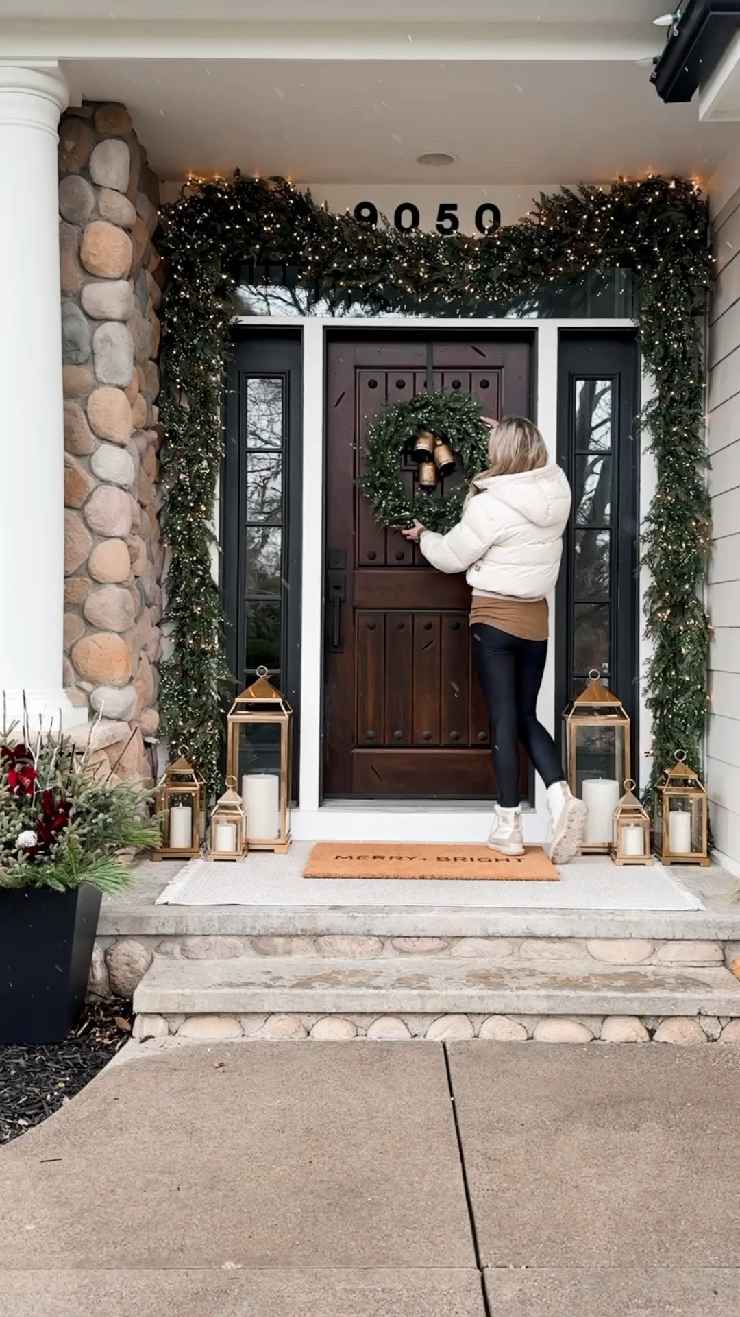 Introducing our 2024 Holiday front door! I wanted to keep the look classic but wanted a more realistic looking garland and this faux cedar with white berries was Just What I was hoping to find! I layered them for a fuller look on both the top and sides. 

The garland is pre-lit but I added twinkle lights for a little bit of magic! 

#LTKHome #LTKHoliday #LTKWatchNow