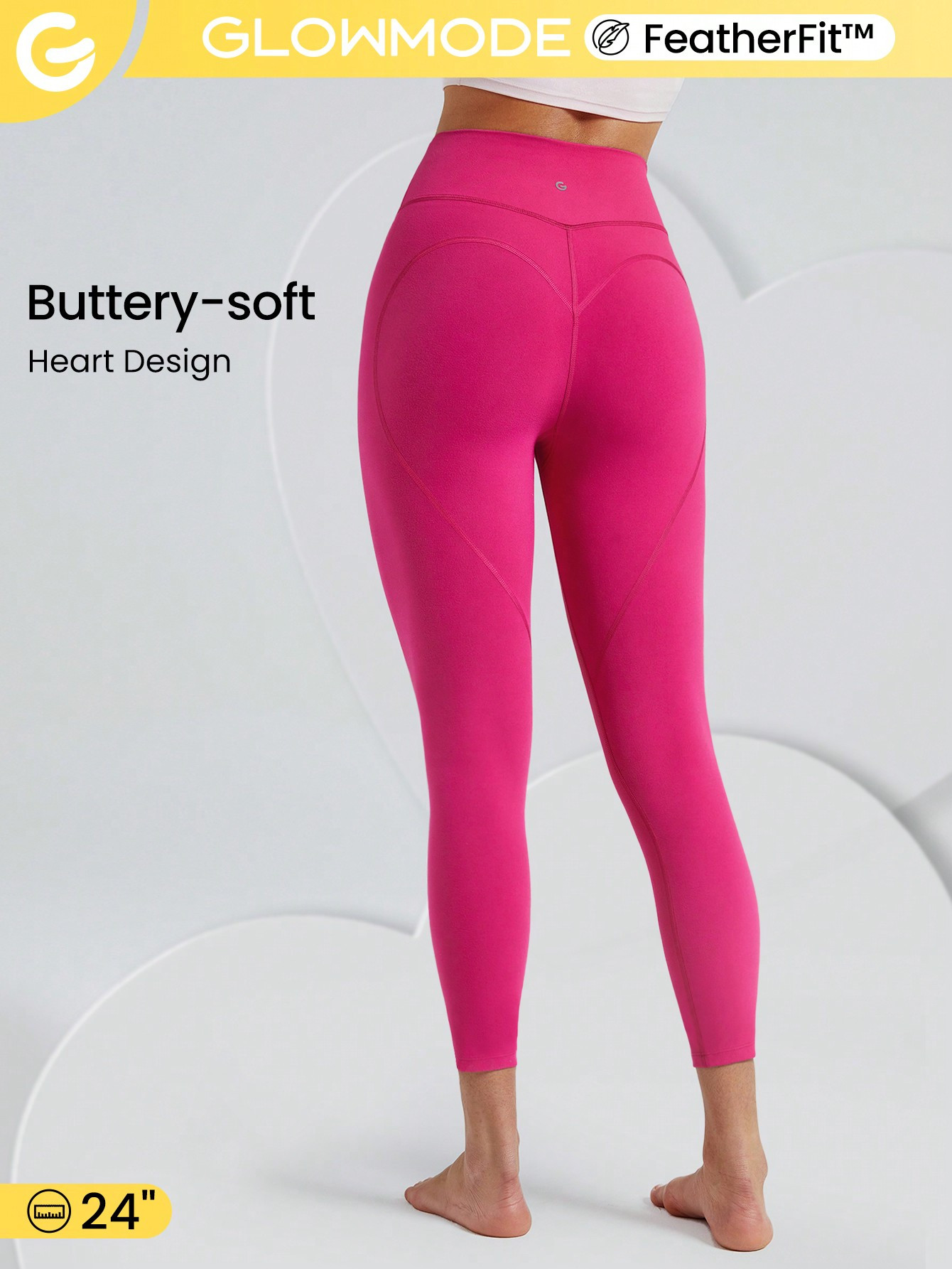 GLOWMODE 24" FeatherFit™ Love To Move Leggings Low Impact Daily Valentine's Day Love | SHEIN