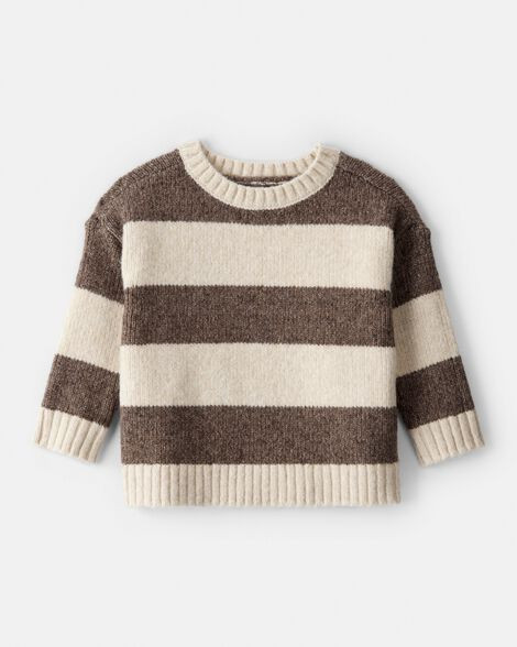 Baby Boy Striped Long-Sleeve Sweater - Brown | Carter's Inc