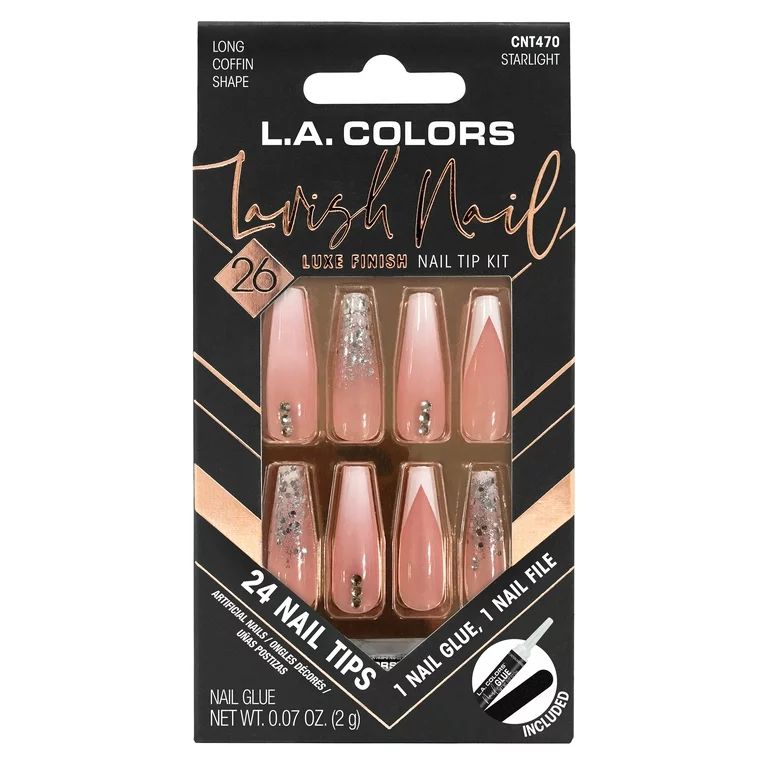 L.A. COLORS Lavish Nail Tips, Nail Starlight, 26 Pieces | Walmart (US)
