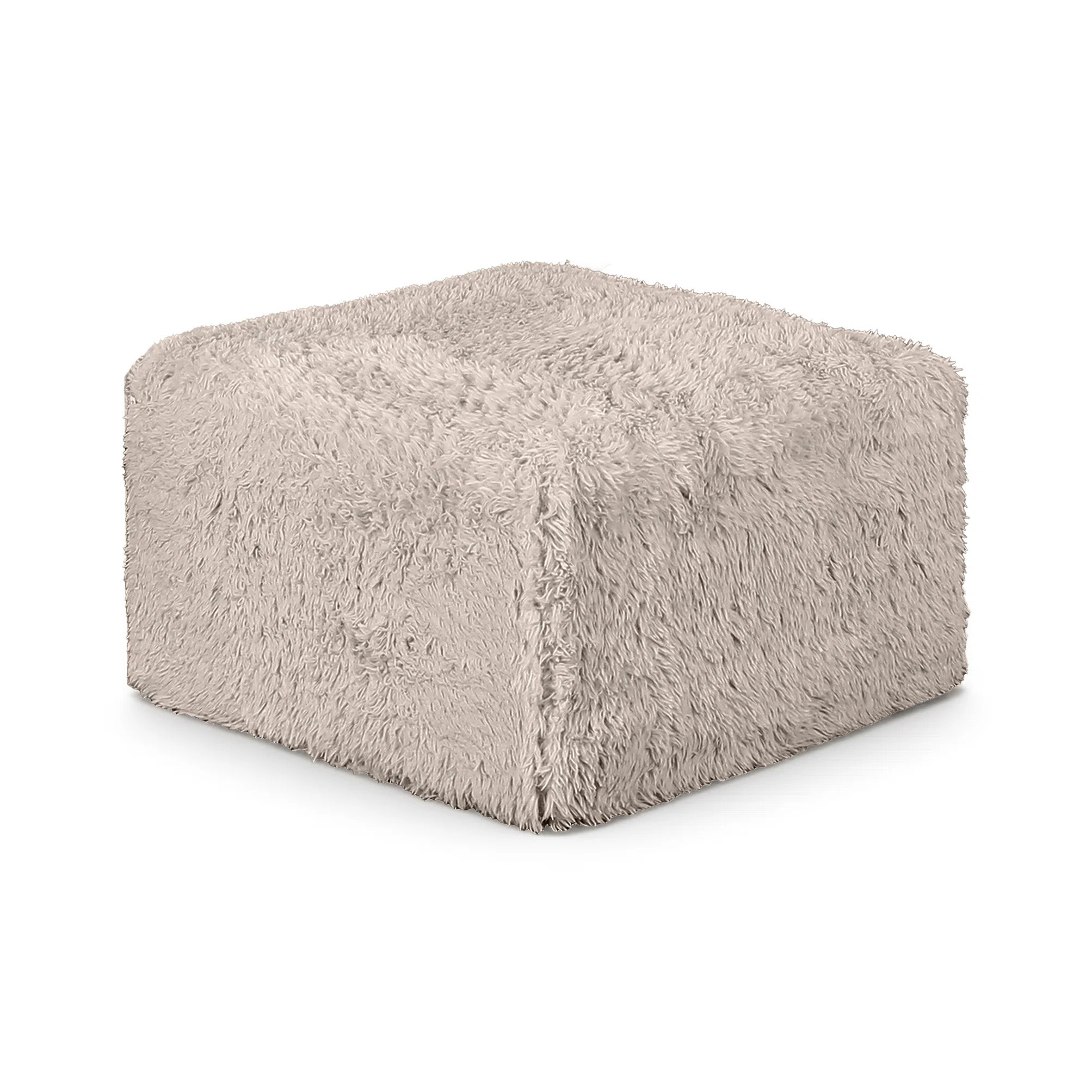 Cathryn Modern Faux Fur Foam Modular Compressed Ottoman | Wayfair North America