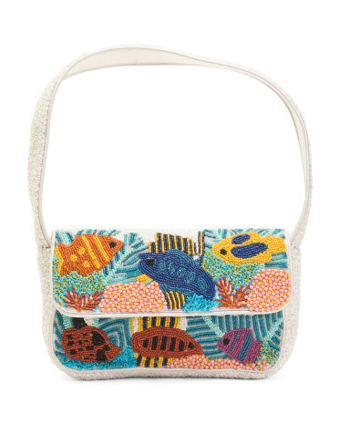 Coastal Beaded Shoulder Bag for Women | Leather | Marshalls