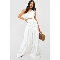 Womens Woven Tiered Maxi Boho Skirt - White - 12 | boohoo (US & Canada)