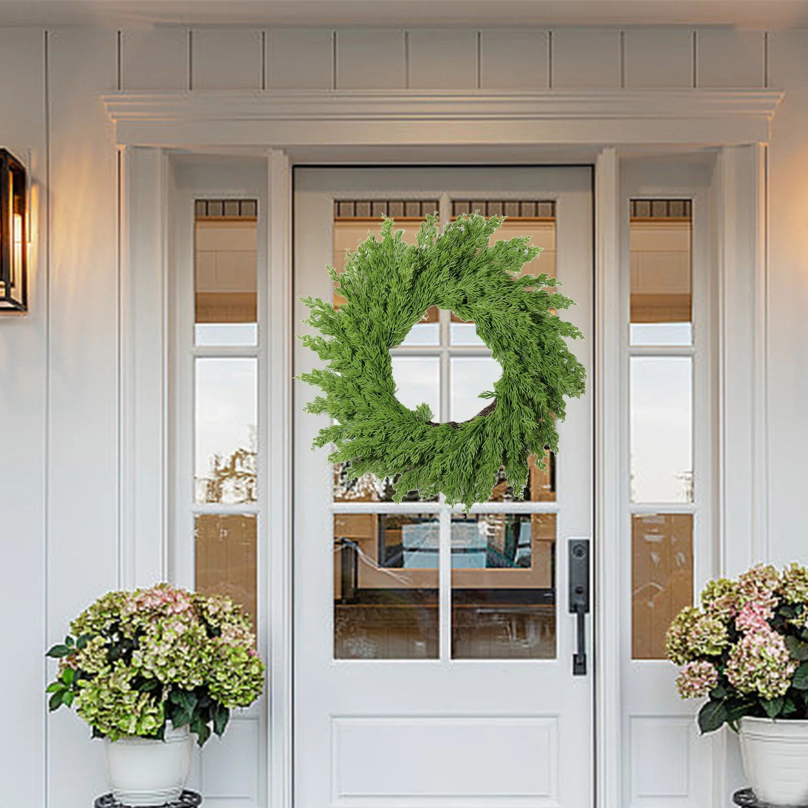 Tkrady Artificial Christmas Wreaths for Front 20inch, Green Garland Xmas Holiday Home Decor | Walmart (US)