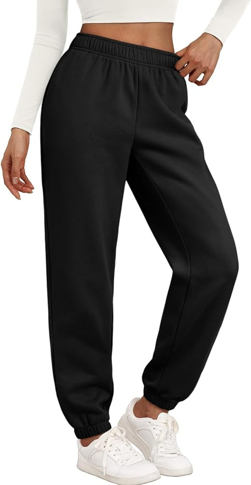 Trendy Queen Womens Sweatpants High Waisted Winter Baggy Lounge Pants Fall Active Fleece Comfy Jo... | Amazon (US)