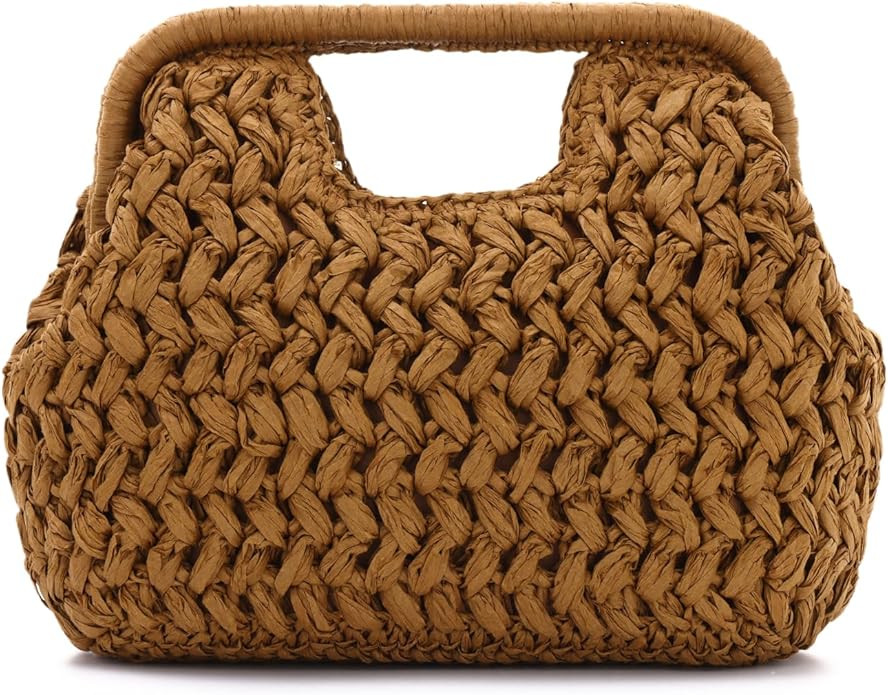 Emprier Straw Clutch Purses for Women Dumpling Bag Summer Beach Woven Handbag | Amazon (US)