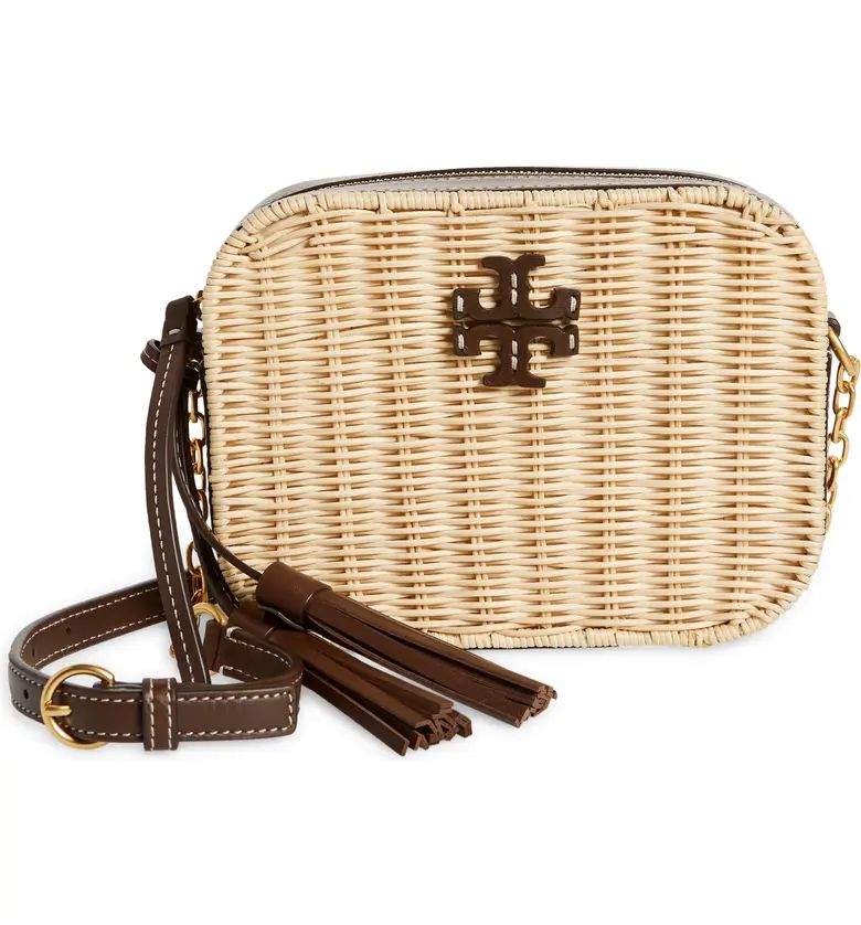 Tory Burch McGraw Wicker & Leather Camera Crossbody Bag | Nordstrom | Nordstrom Canada