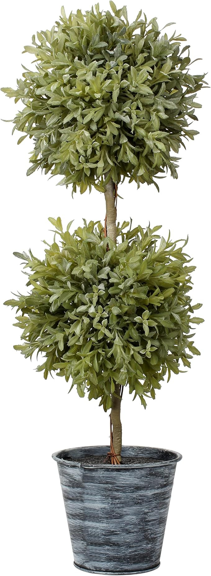 plant Artificial Boxwood Topiary Tree Double Ball Fake Leave Frosted Green Potted Plants with Gal... | Amazon (US)