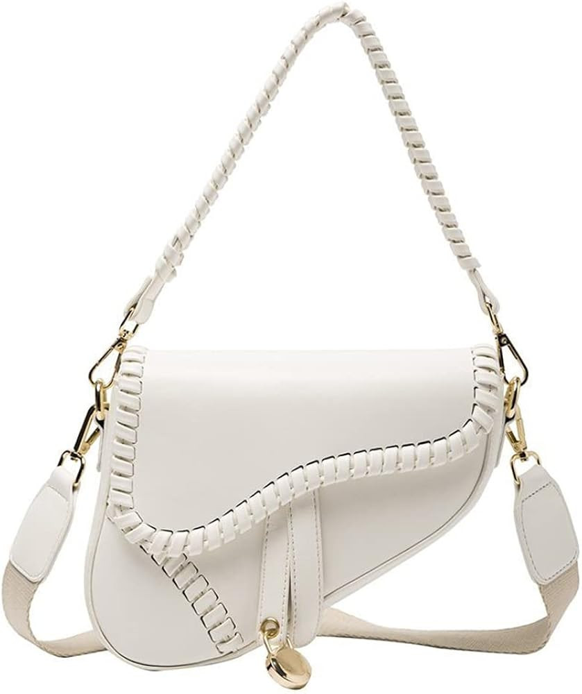 XOXEA Shoulder Bag for Women Trendy Saddle Bag - Small Cute Crossbody Bag Leather Flap Satchel Un... | Amazon (US)