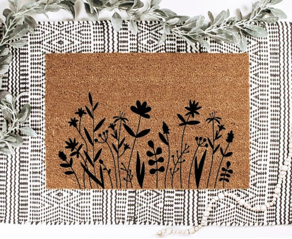 Floral Doormat  Flower Doormat  Plant Lover Doormat  | Etsy | Etsy (US)