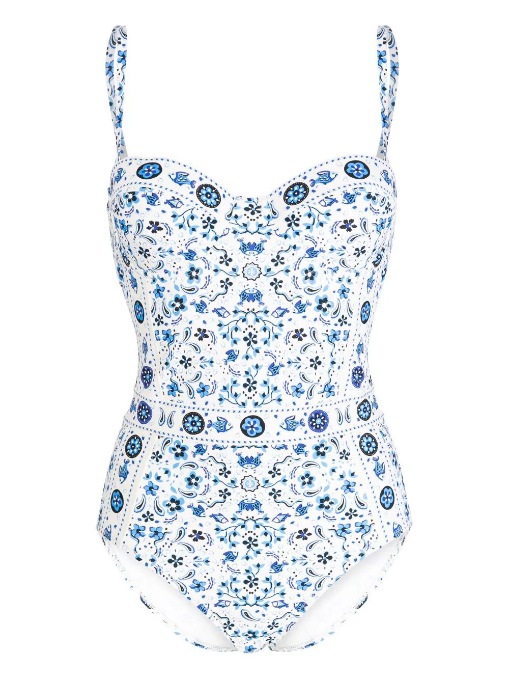 Tory Burch graphic-print balconette-style Swimsuit - Farfetch | Farfetch Global