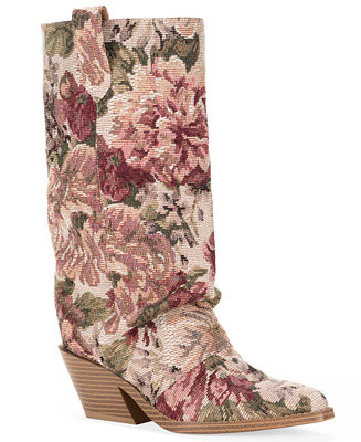 Women's Piippa Floral Tapestry Slouch Mid-Shaft Western Boots | Macy's