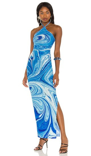 X REVOLVE Saira Dress in Blue | Revolve Clothing (Global)