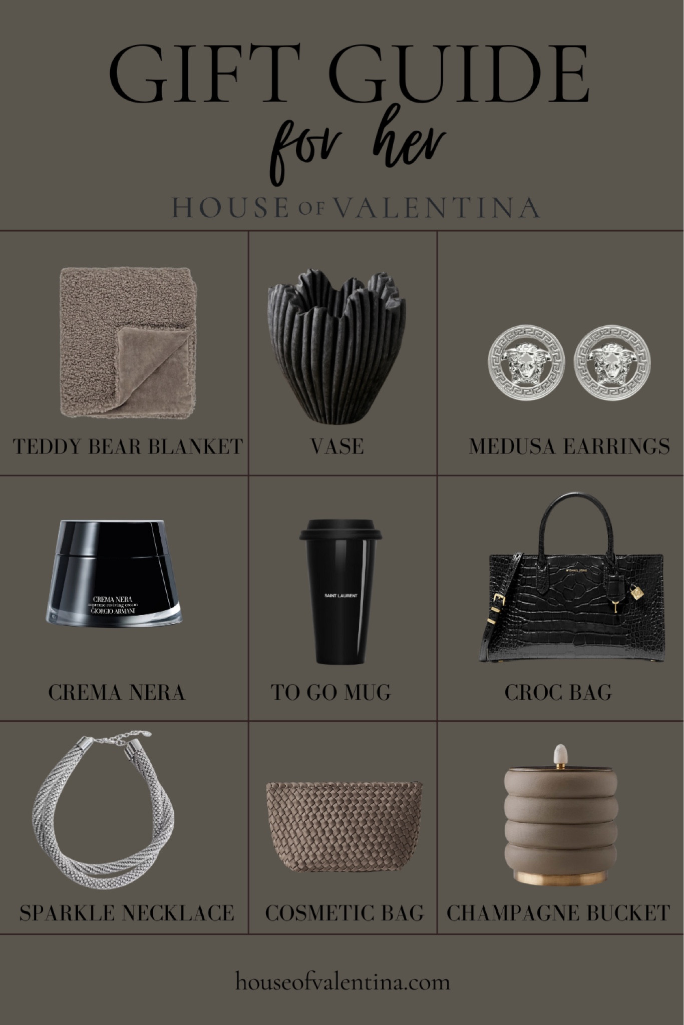 Gift guide for her! Our favorite unique, luxury items perfect for gift giving!

House of Valentina, luxury gifts, unique gifts

#LTKSeasonal #LTKGiftGuide #LTKStyleTip