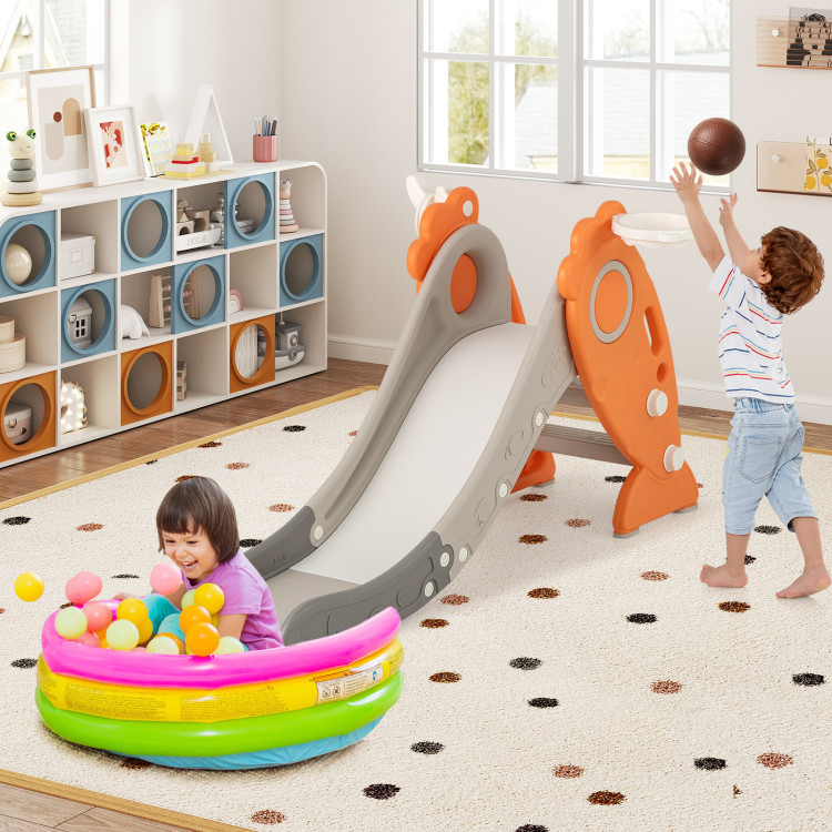 Costway baby slide, indoor freestanding stair climber, basketball hoop ball ring toss playset, to... | Costway US Affiliate