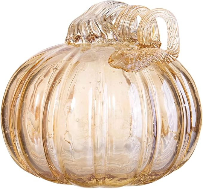 Gorgeous Home Glass Pumpkin Decorations for Halloween Fall Harvest Thanksgiving Handmade Art Coll... | Amazon (US)