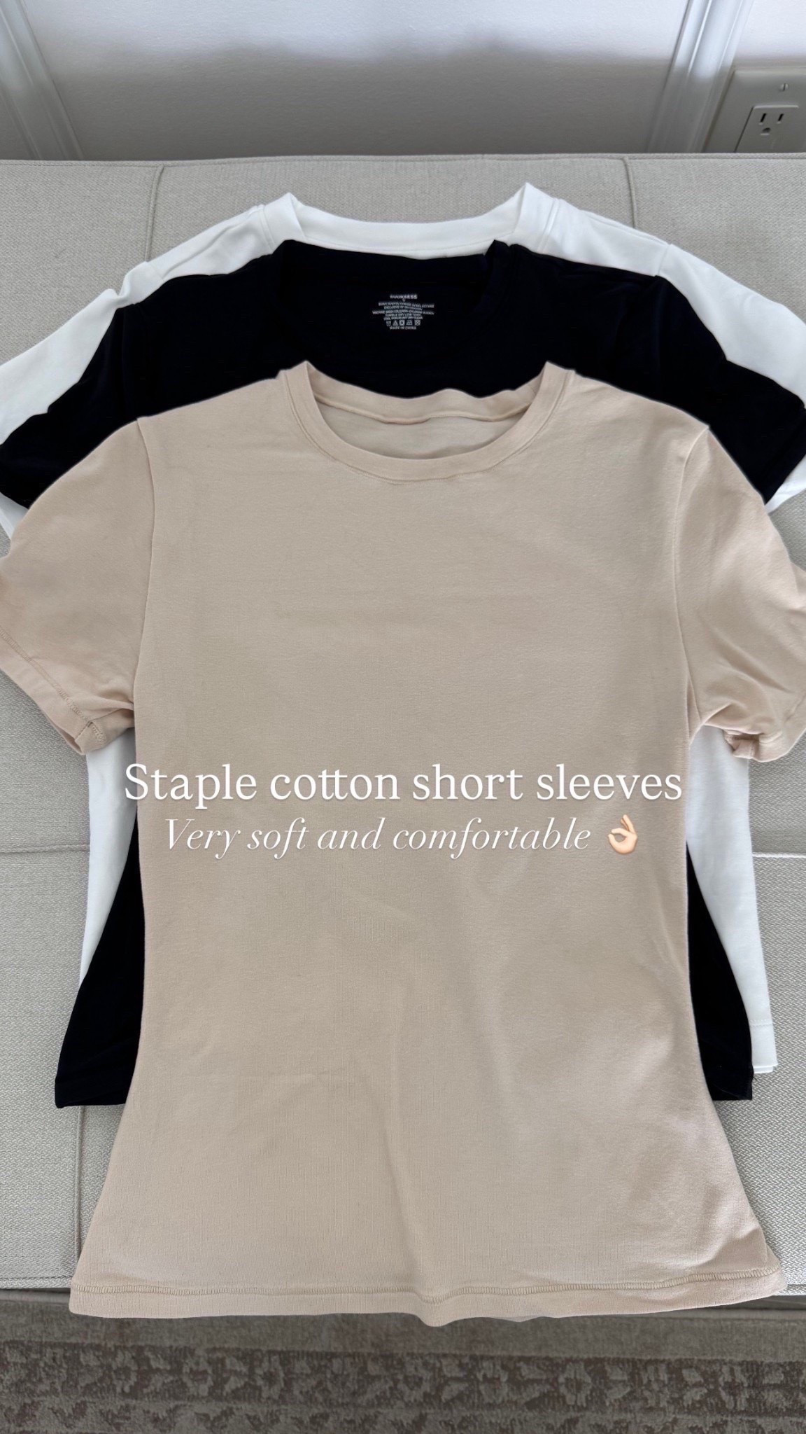Staple cotton short sleeve, very soft and comfortable 👌🏻 high cotton percentage

#LTKootd #LTKU #LTKSeasonal