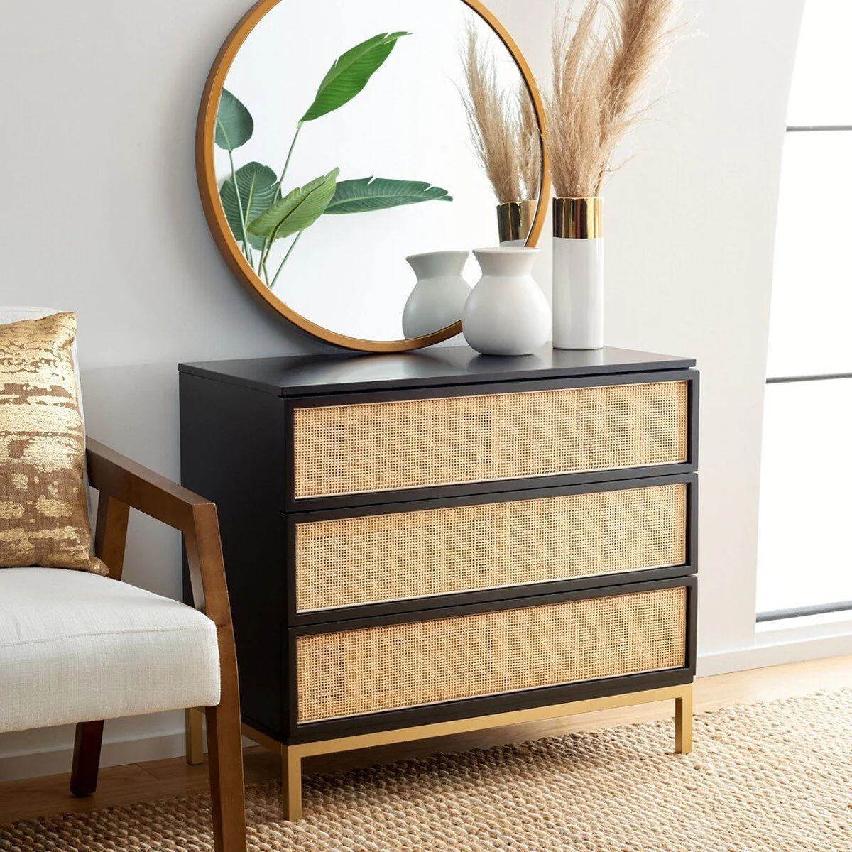 Zadie 3 Drawer Rattan Chest | Easy Home Links