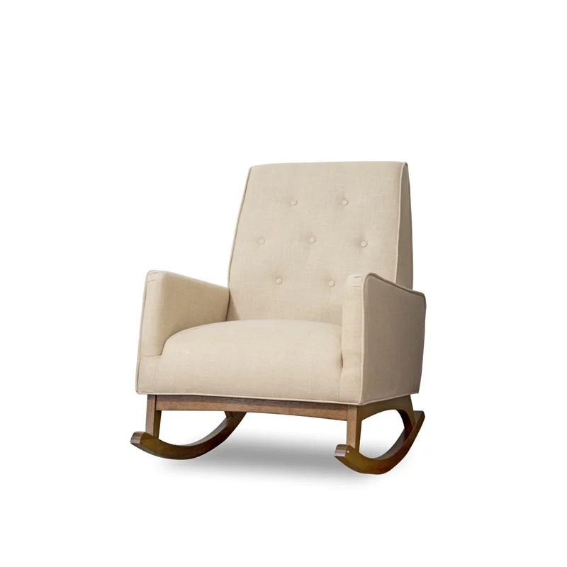 Mid Century Modern Collin Rocking Chair, Beige Twill | Walmart (US)