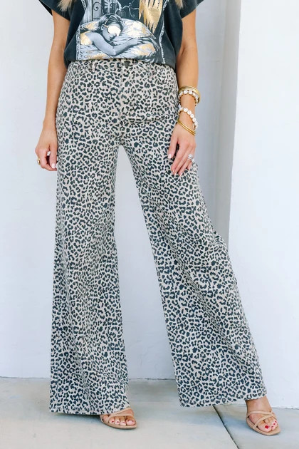 Wild For You Leopard Wide Leg Jean | The Willow Tree