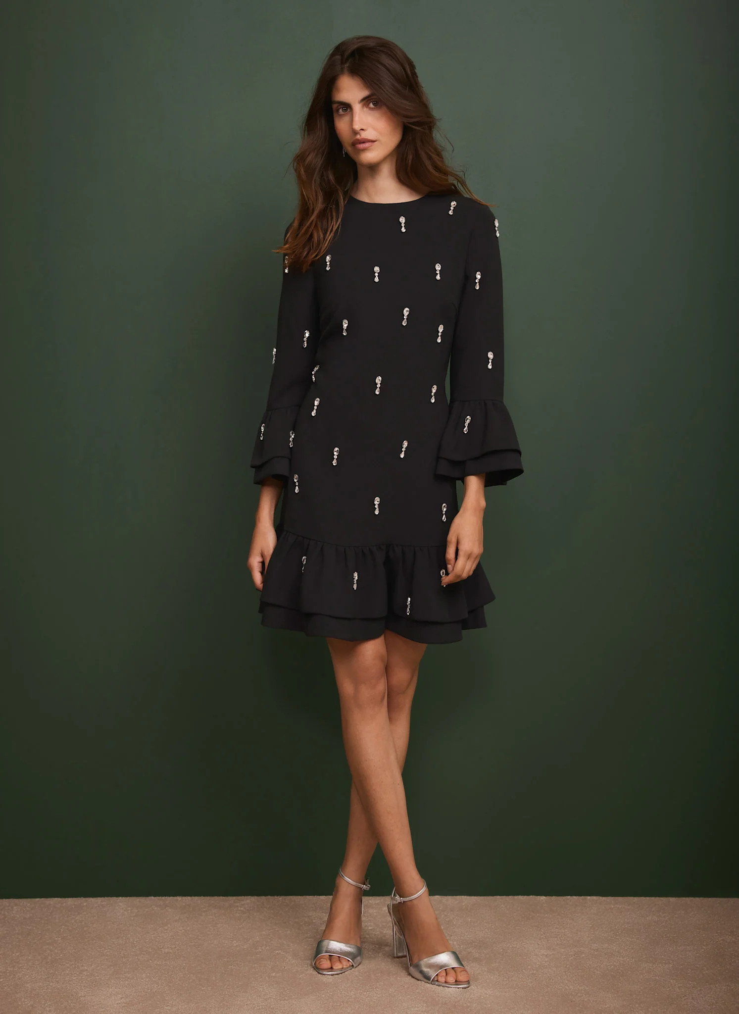 Black Embellished Mini Dress | Mint Velvet