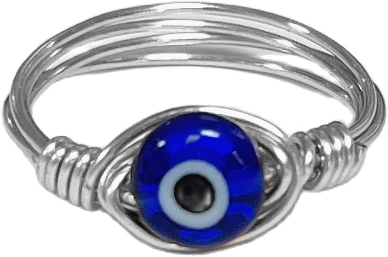 COLORFUL BLING Evil Eye Bead Knuckle Stackable Finger Ring Gold Wire Wrap Ring Healing for Women Stacking Band Ring Jewelry Twining Winding Turkish Amulet Lucky Multi Size | Amazon (US)