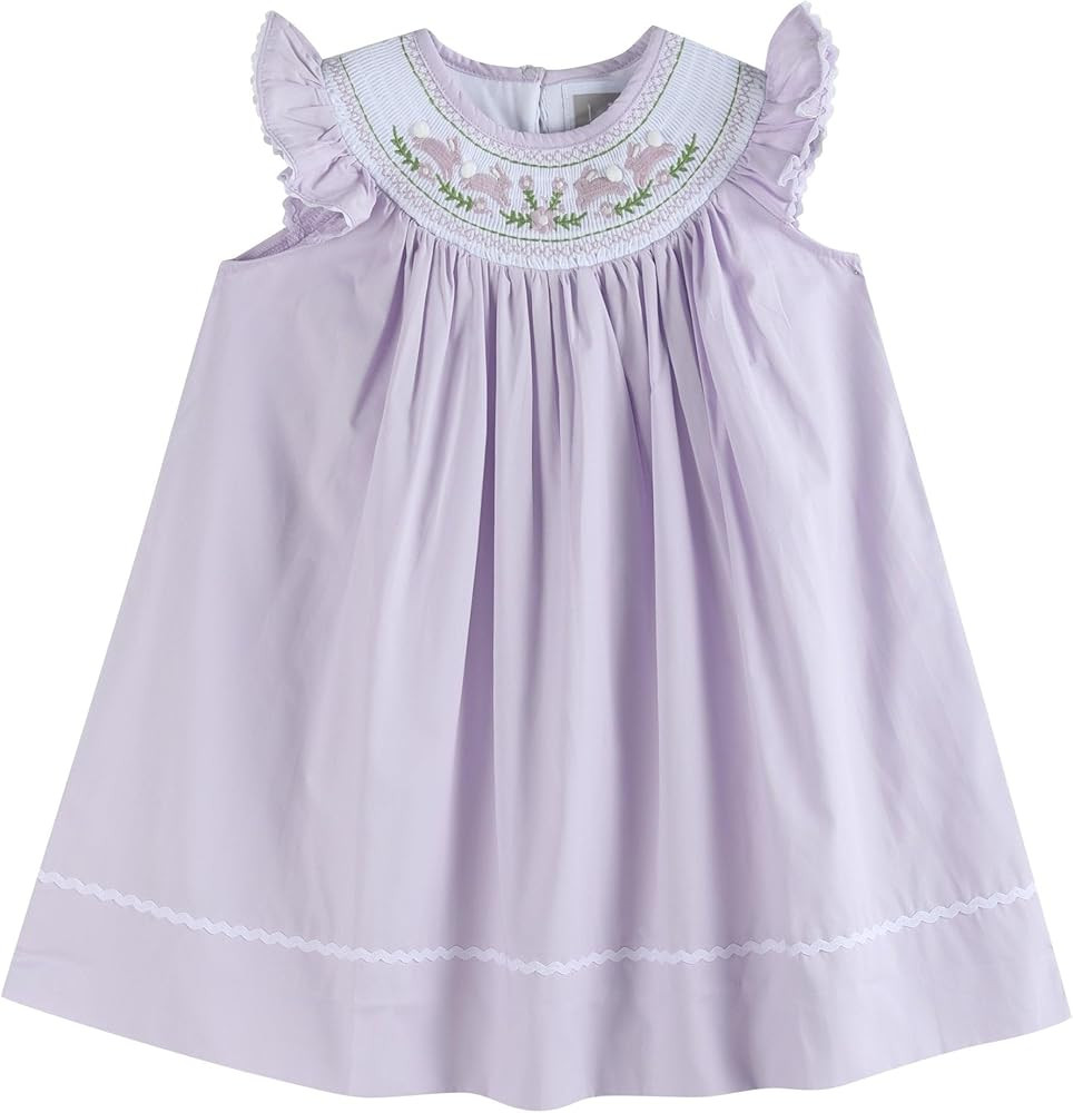 Lil cactus Baby and Girls Smocked Easter Bunny Bishop Dress | Amazon (US)