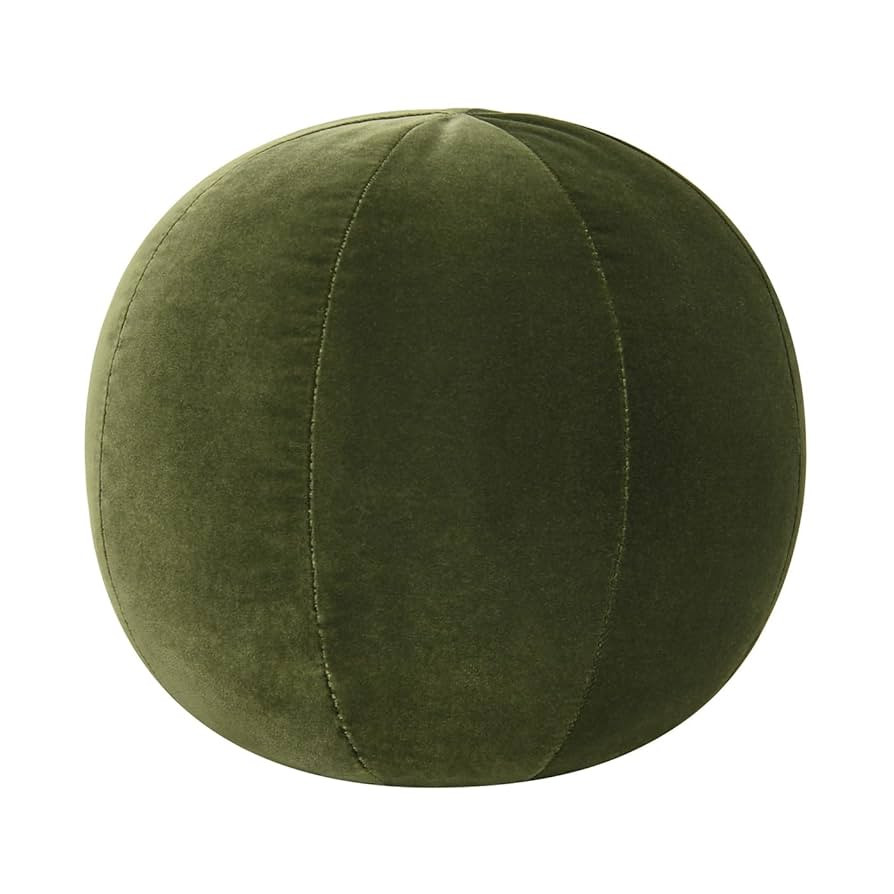 Jennifer Taylor Home Luna 12" Round Sphere Accent Ball Throw Pillow, Olive Green | Amazon (US)