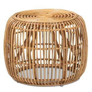 Baxton Studio Maverick Brown Rattan End table | Homesquare