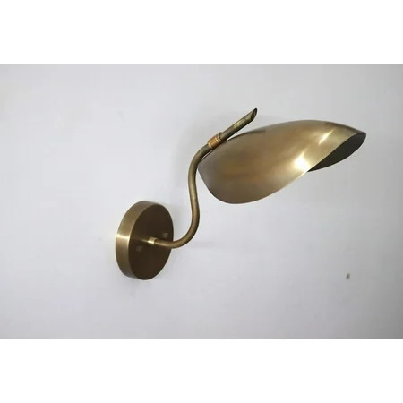 Vintage Style Mid Century Brass Curved Wall Lamp Elegant Lighting | Walmart (US)