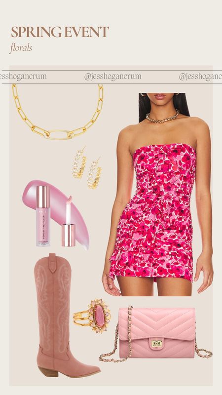 I love wearing my pink cowboy boots so I styled up a spring event outfit for us featuring this cute floral mini dress! 

Florals for spring, pink cowboy boots, spring mini dress, revolve, concert ideas, girls night, Kendra Scott, show me your mumu, Sephora, 

#LTKSeasonal #LTKstyletip