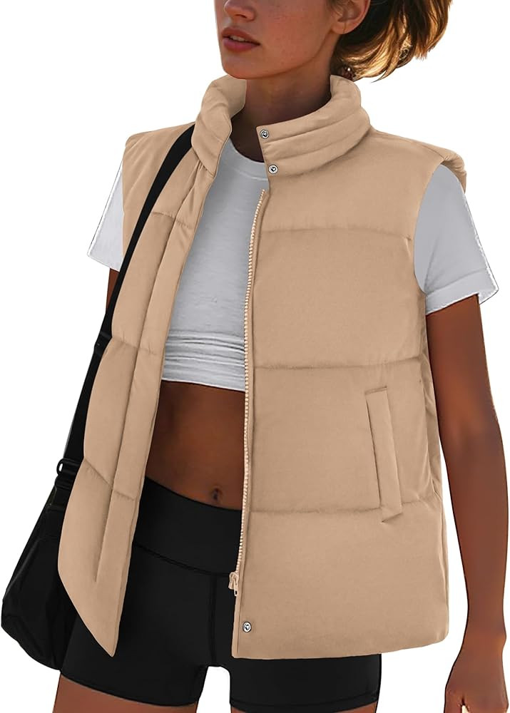 Zeagoo Puffer Vest Women Lightweight Fall Sleeveless Jackets Zip Up Puffy Outerwear Quilted Gilet... | Amazon (US)