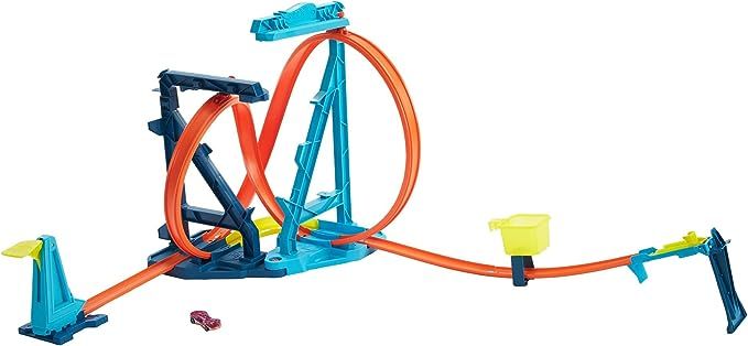 Hot Wheels Track Set and 1:64 Scale Toy Car, Track and Loop Building Kit with Adjustable Set-Ups ... | Amazon (US)