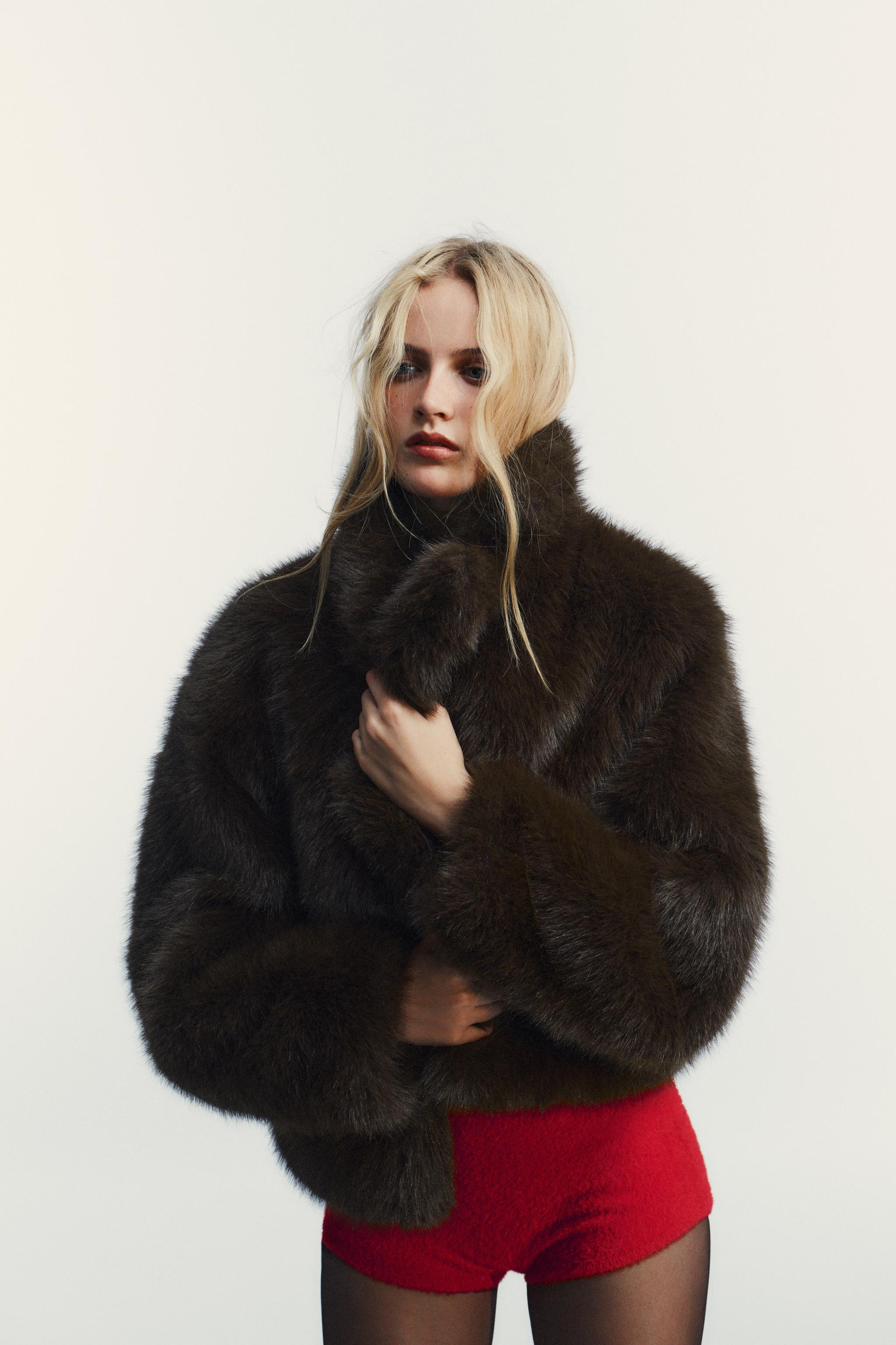 SHORT FAUX FUR COAT | Zara UK