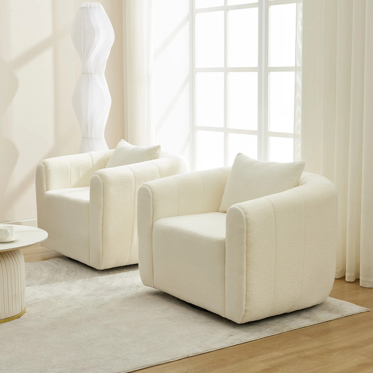 37 Inch Wide Upholstered Swivel Chair(Set Of 2) | Wayfair North America