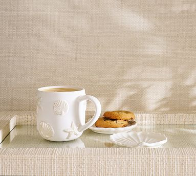 Embossed Coastal Stoneware Mug | Pottery Barn (US)