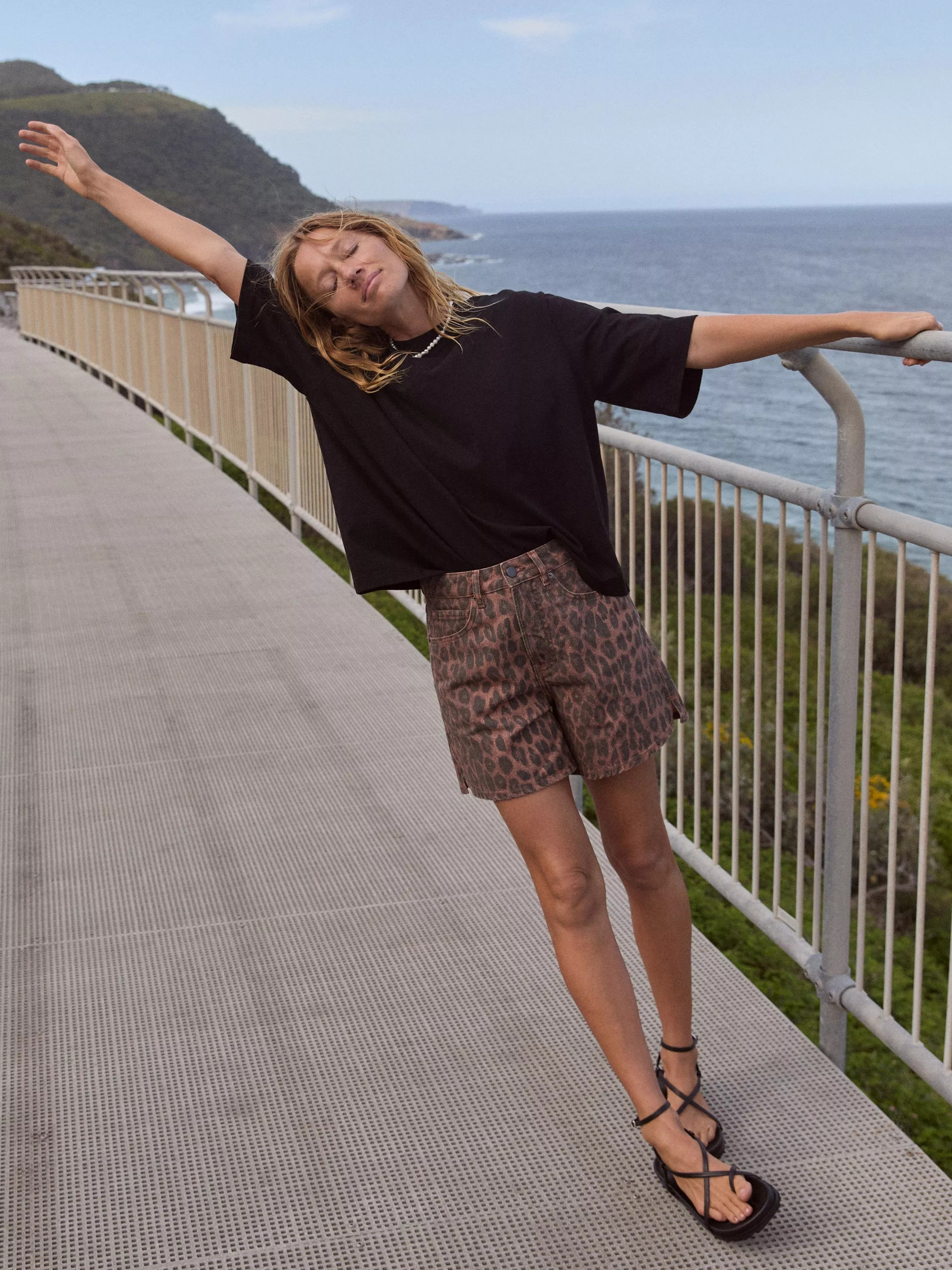 HUSH Leopard Print Denim Shorts, Multi | John Lewis (UK)