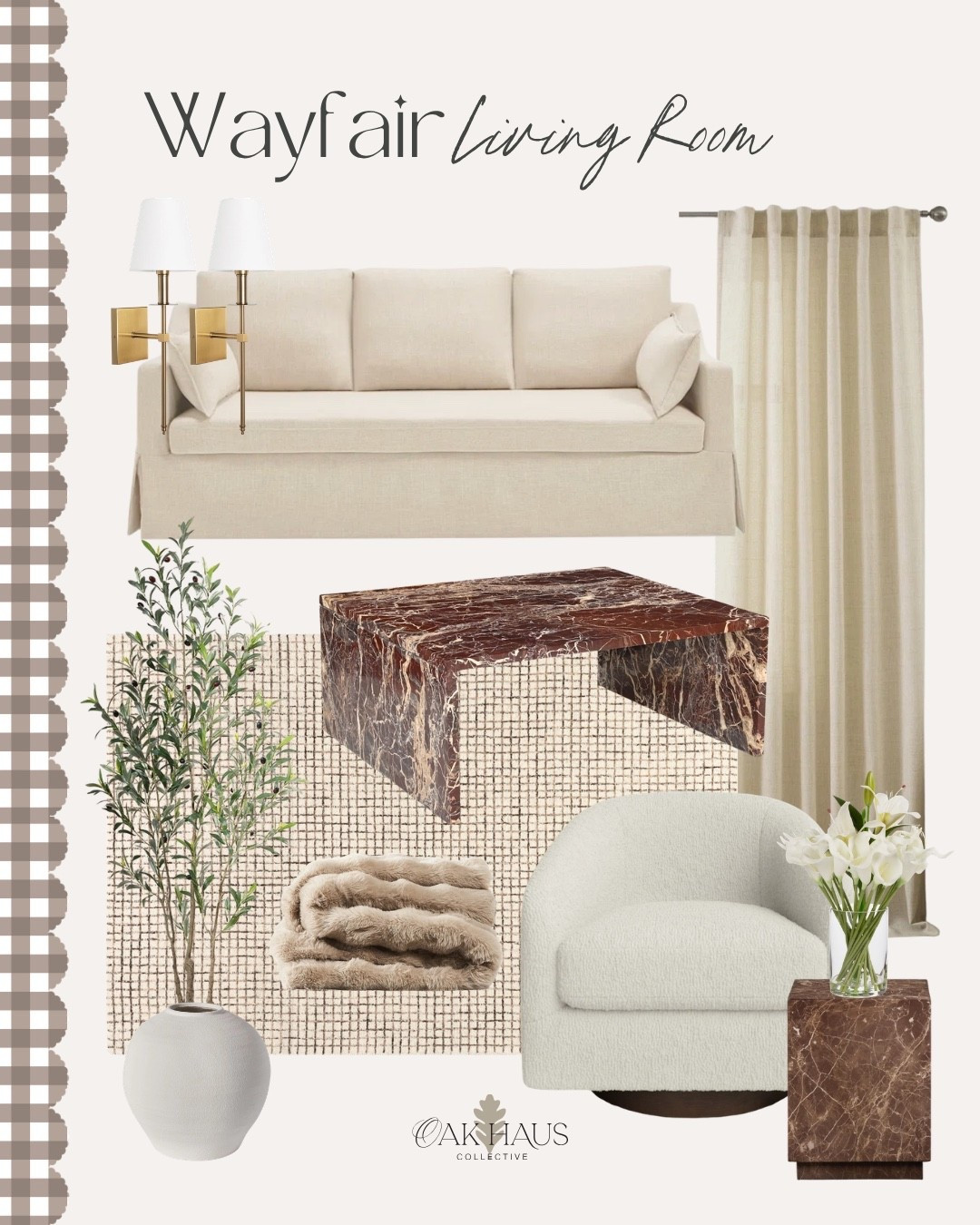 Wayfair, Living Room, Couch, Chair, Marble, Table, Lighting, Blinds, Home Interior, Rug, Modern

#LTKHome #LTKSeasonal #LTKdayinmylife