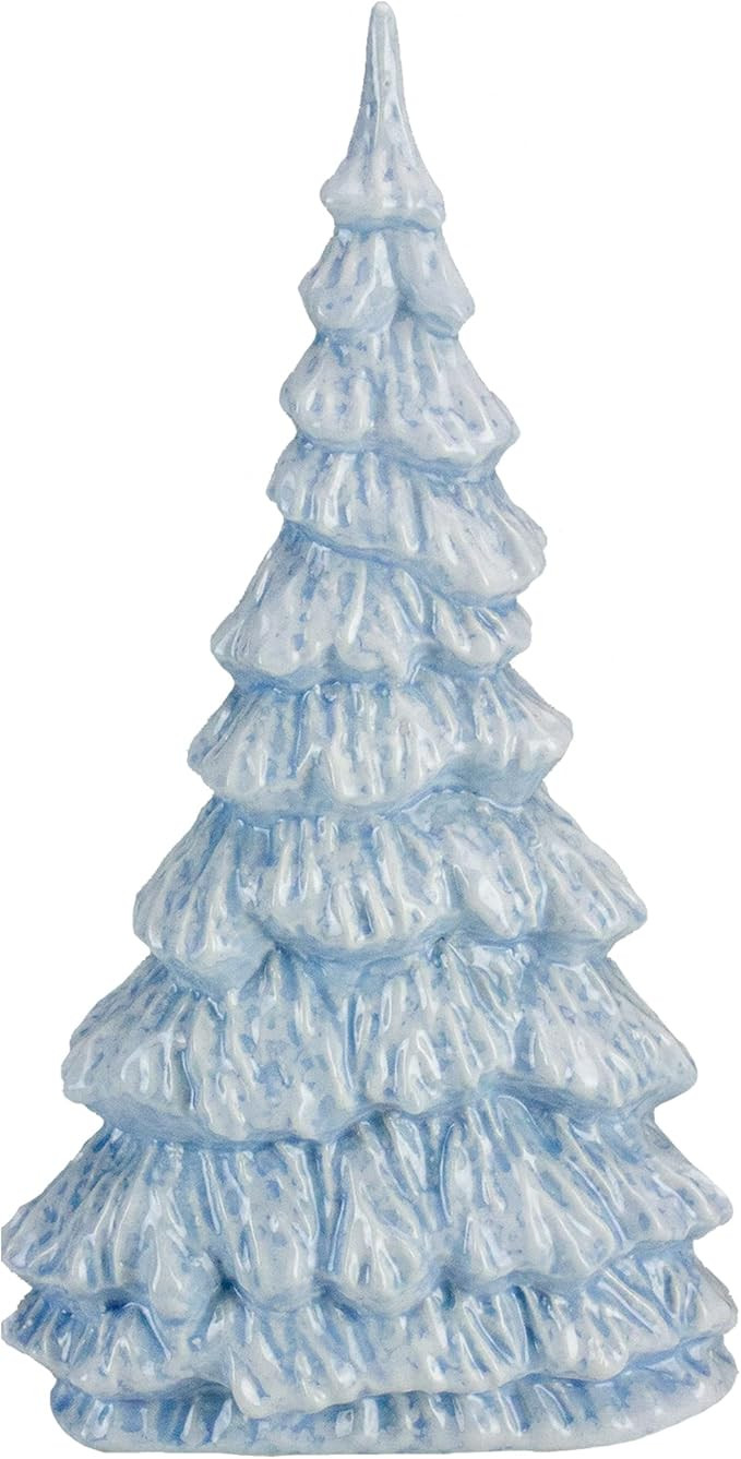 12.5" Blue and White Textured Christmas Tree Tabletop Decor | Amazon (US)