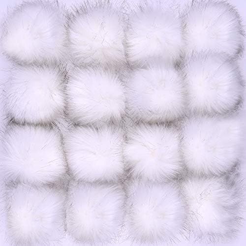 Coopay 16 Pieces Faux Fur Pom Pom Ball DIY Fur Pom Poms for Hats Shoes Scarves Bag Pompoms Keychain  | Amazon (CA)