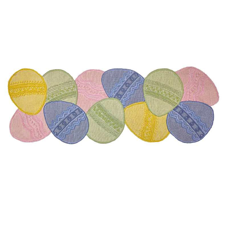 Homespun Easter Semi-Beaded Egg Table Runner, 36x13 | At Home