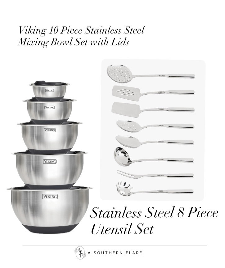 Home Decor/ Stainless Steel 8 Piece
Utensil Set/Viking 10 Piece Stainless Steel
Mixing Bowl Set with Lids

#LTKHome