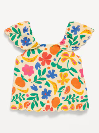 Printed Short-Sleeve Scallop-Trim Top for Toddler Girls | Old Navy (US)