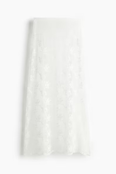 H & M - Long Lace Skirt - White | H&M (US + CA)