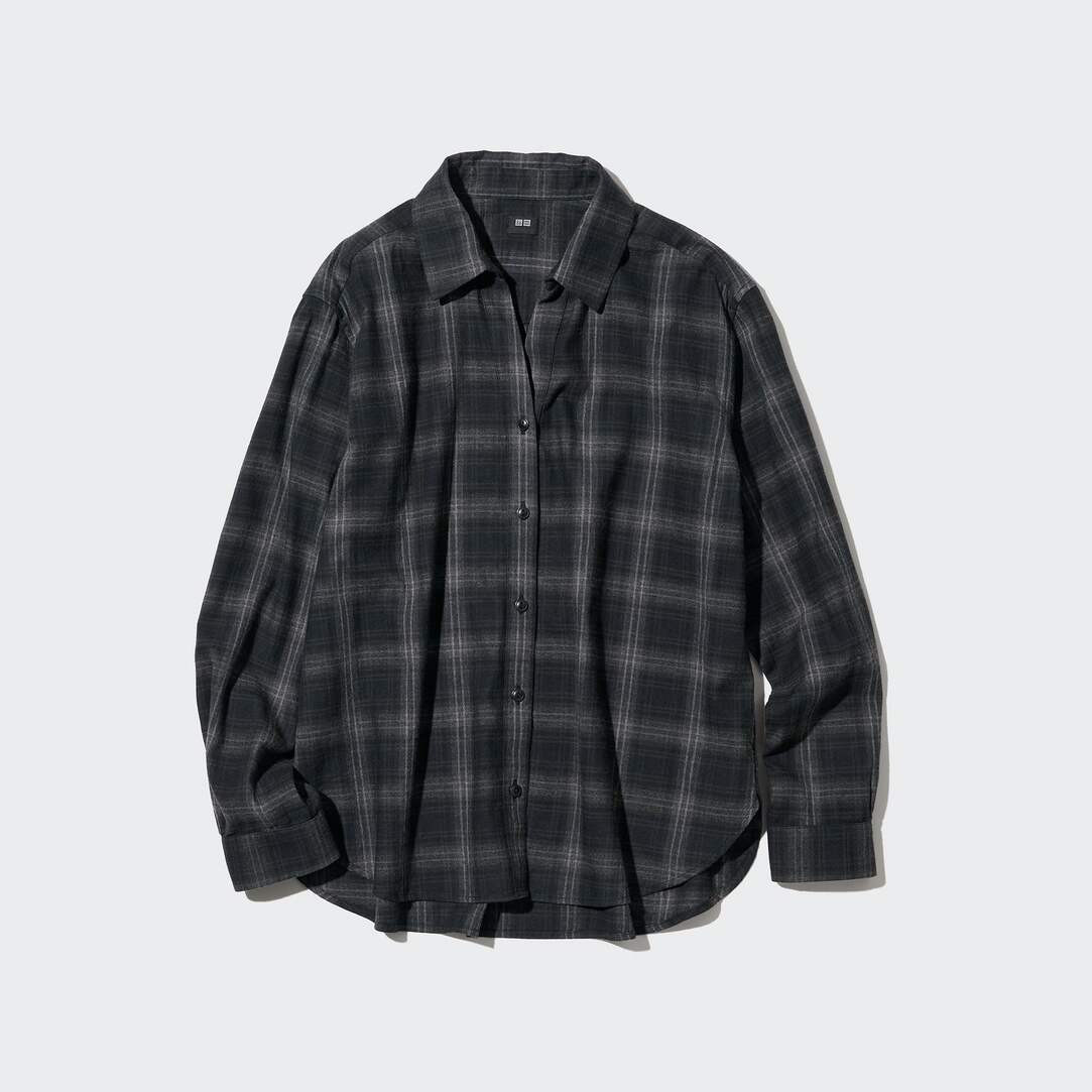 Soft Brushed Checked Long Sleeved Shirt | UNIQLO (UK)